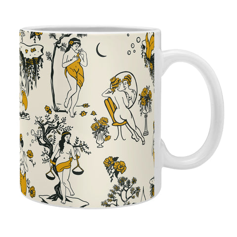 The Whiskey Ginger Zodiac Toile Pattern With Cream Coffee Mug
