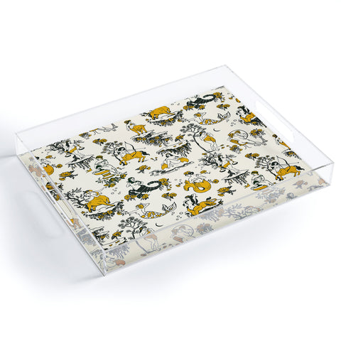 The Whiskey Ginger Zodiac Toile Pattern With Cream Acrylic Tray