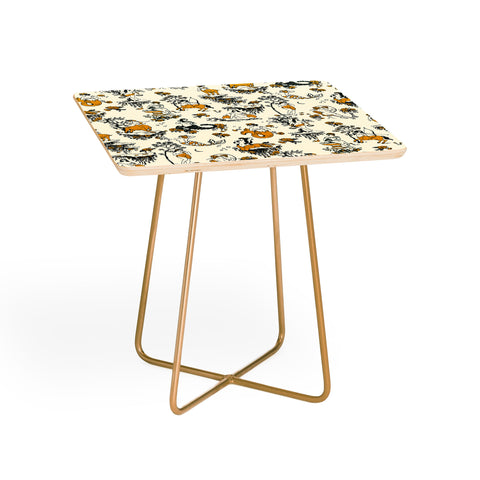 The Whiskey Ginger Zodiac Toile Pattern With Cream Side Table