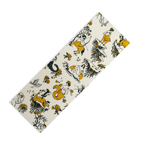 The Whiskey Ginger Zodiac Toile Pattern With Cream Yoga Mat
