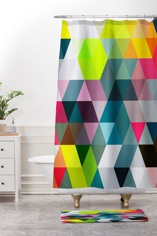 Three Of The Possessed Autumn Electric Lights Shower Curtain And Mat