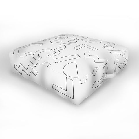 Three Of The Possessed Block Party Outline Outdoor Floor Cushion