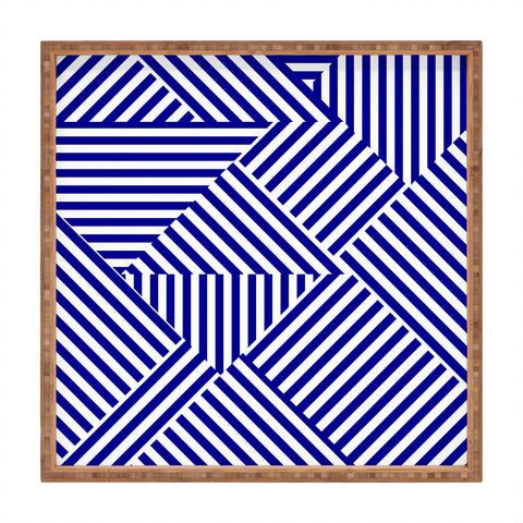 Three Of The Possessed Dazzle Blue Square Tray