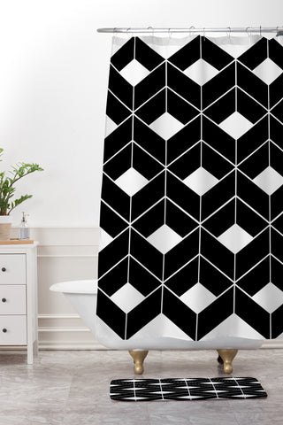 Three Of The Possessed Modern City Shower Curtain And Mat