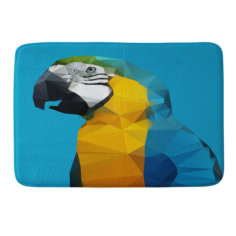 Three Of The Possessed Parrot Blue Memory Foam Bath Mat