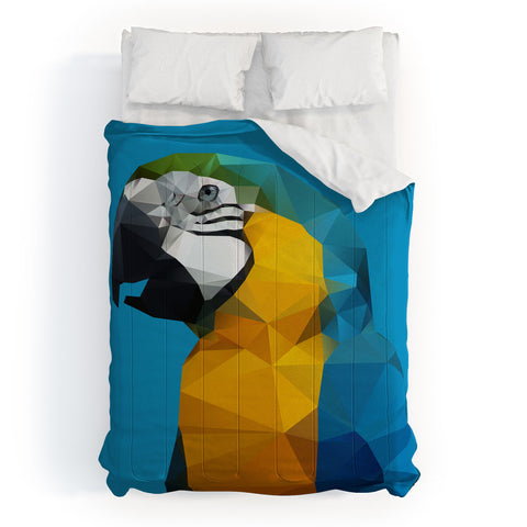Three Of The Possessed Parrot Blue Comforter