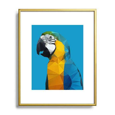 Three Of The Possessed Parrot Blue Metal Framed Art Print
