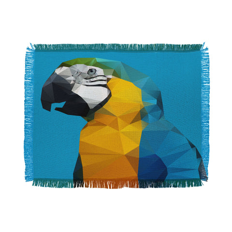 Three Of The Possessed Parrot Blue Throw Blanket