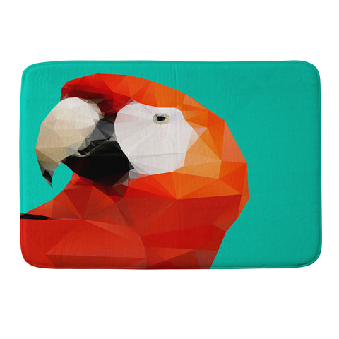 Three Of The Possessed Parrot Red Memory Foam Bath Mat