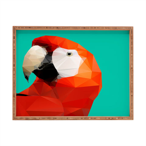 Three Of The Possessed Parrot Red Rectangular Tray