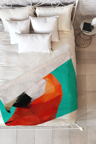 Three Of The Possessed Parrot Red Fleece Throw Blanket