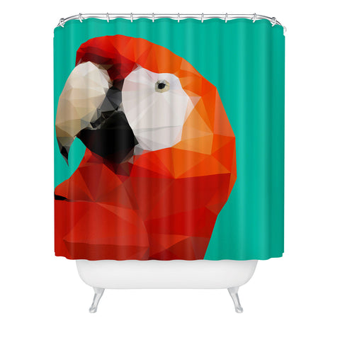 Three Of The Possessed Parrot Red Shower Curtain