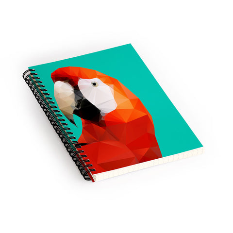 Three Of The Possessed Parrot Red Spiral Notebook