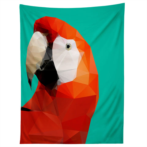 Three Of The Possessed Parrot Red Tapestry