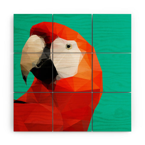 Three Of The Possessed Parrot Red Wood Wall Mural