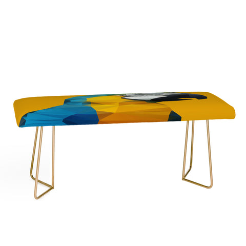 Three Of The Possessed Parrot Tropical Yellow Bench