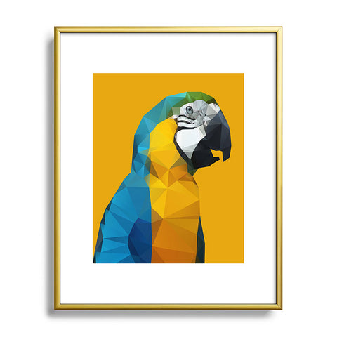 Three Of The Possessed Parrot Tropical Yellow Metal Framed Art Print