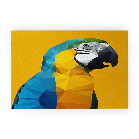 Three Of The Possessed Parrot Tropical Yellow Welcome Mat