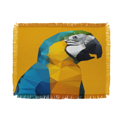 Three Of The Possessed Parrot Tropical Yellow Throw Blanket