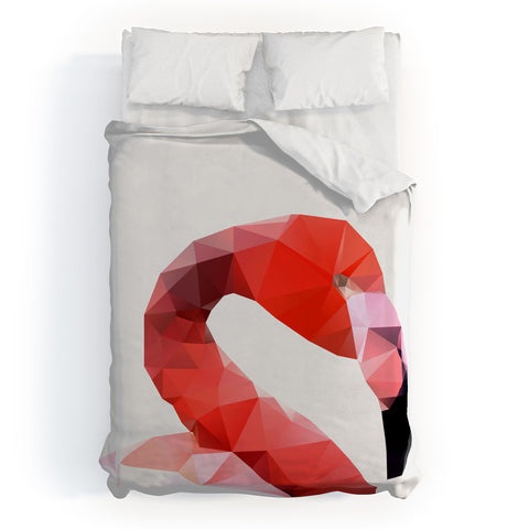 Three Of The Possessed Pink Flamingo Duvet Cover