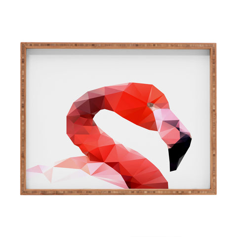 Three Of The Possessed Pink Flamingo Rectangular Tray