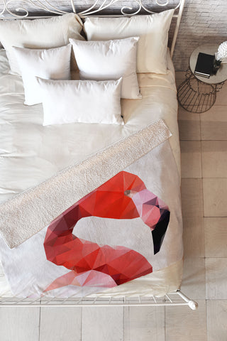 Three Of The Possessed Pink Flamingo Fleece Throw Blanket