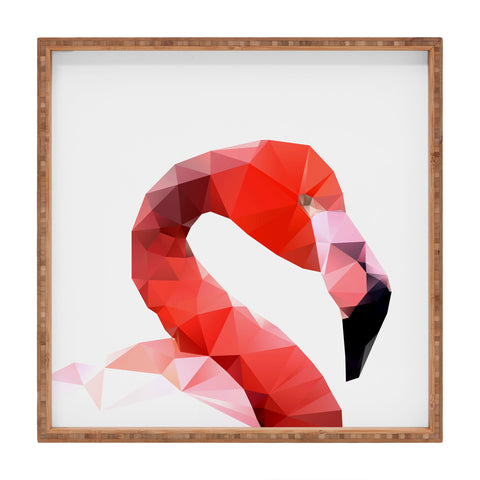 Three Of The Possessed Pink Flamingo Square Tray