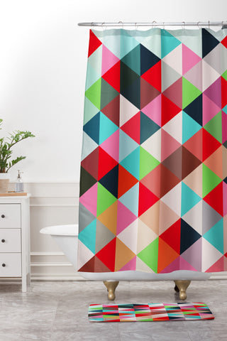 Three Of The Possessed Semaphore Shower Curtain And Mat