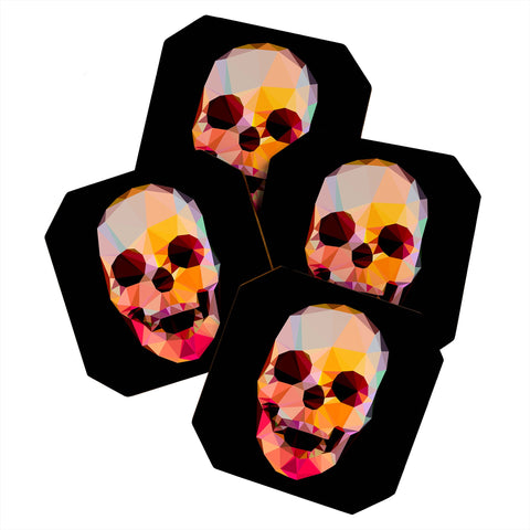Three Of The Possessed Skull Sunrise Coaster Set