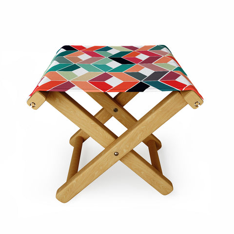 Three Of The Possessed Vintage Pattern Folding Stool