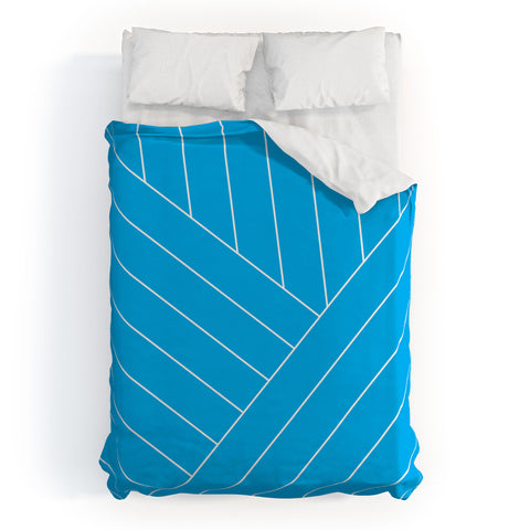 Three Of The Possessed Wave Blue Duvet Cover