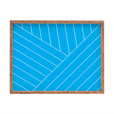 Three Of The Possessed Wave Blue Rectangular Tray