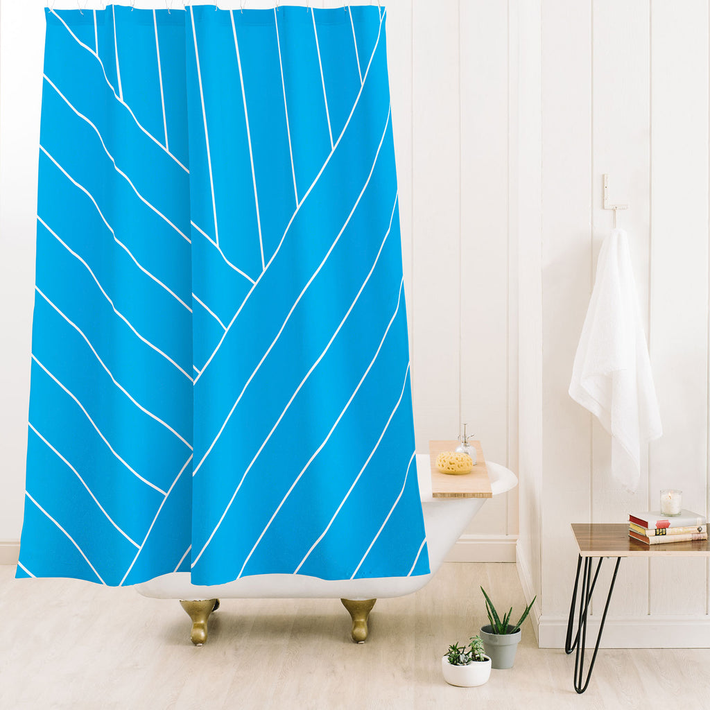Wave Blue Shower Curtain Three Of The Possessed