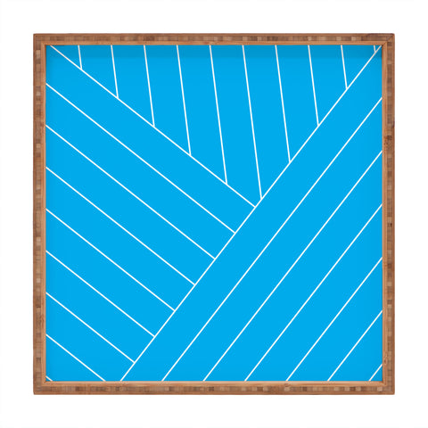 Three Of The Possessed Wave Blue Square Tray