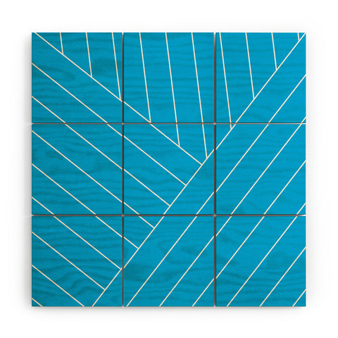 Three Of The Possessed Wave Blue Wood Wall Mural