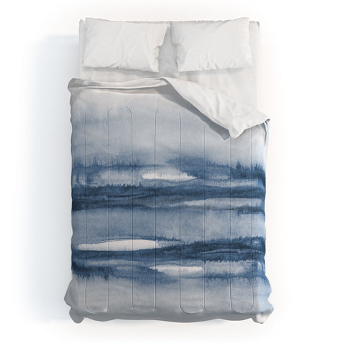 TMSbyNight Indigo Clouds Blue Abstract Comforter