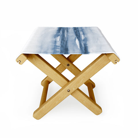 TMSbyNight Indigo Clouds Blue Abstract Folding Stool