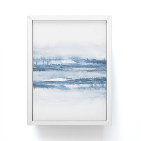TMSbyNight Indigo Clouds Blue Abstract Framed Mini Art Print