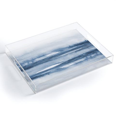 TMSbyNight Indigo Clouds Blue Abstract Acrylic Tray