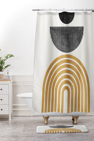 TMSbyNight Rainbow and Moon Shower Curtain And Mat