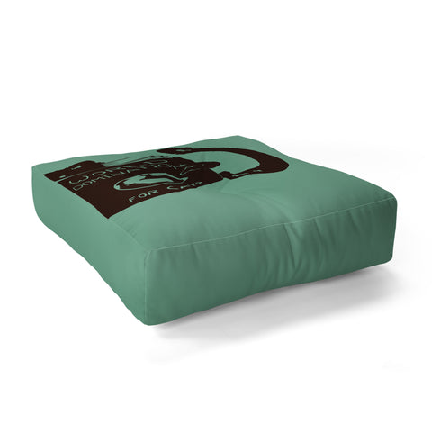 Tobe Fonseca World Domination for Cats Green Floor Pillow Square