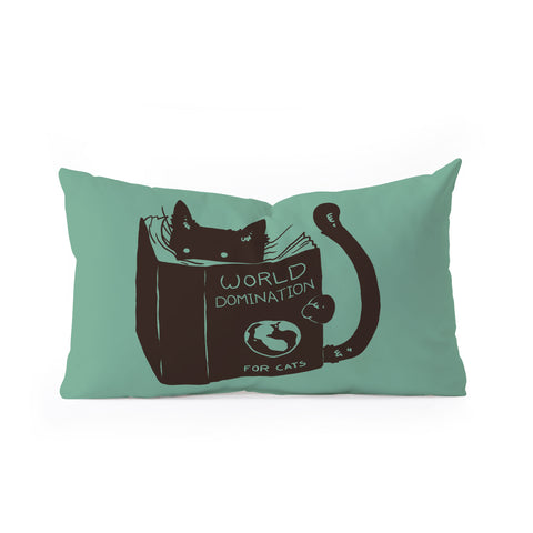 Tobe Fonseca World Domination for Cats Green Oblong Throw Pillow