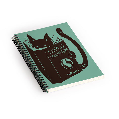 Tobe Fonseca World Domination for Cats Green Spiral Notebook