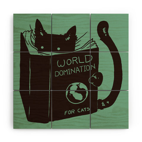 Tobe Fonseca World Domination for Cats Green Wood Wall Mural