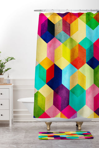 Tracie Andrews Hexa Shower Curtain And Mat