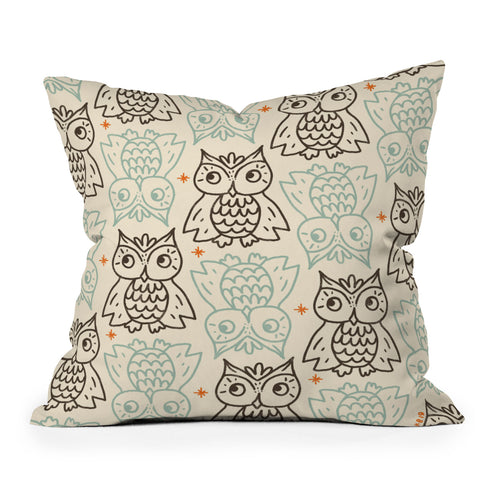 treen Vintage Owls 1 Throw Pillow