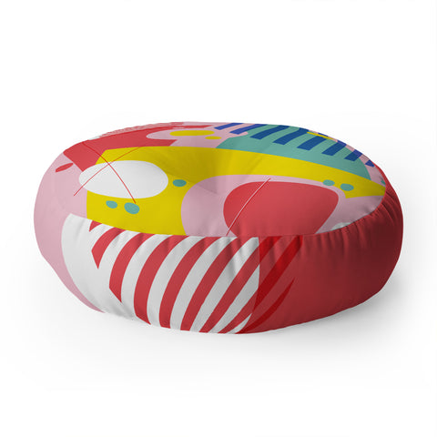 Trevor May Abstract Pop I Floor Pillow Round