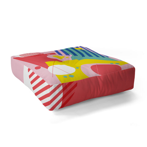 Trevor May Abstract Pop I Floor Pillow Square