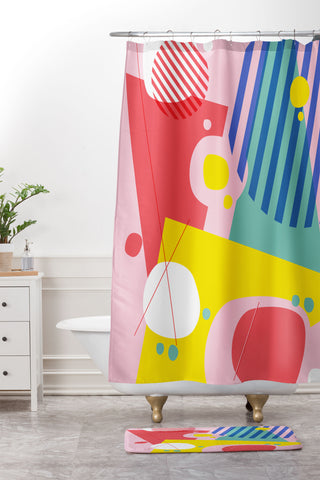 Trevor May Abstract Pop I Shower Curtain And Mat