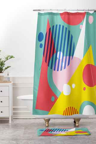Trevor May Abstract Pop II Shower Curtain And Mat